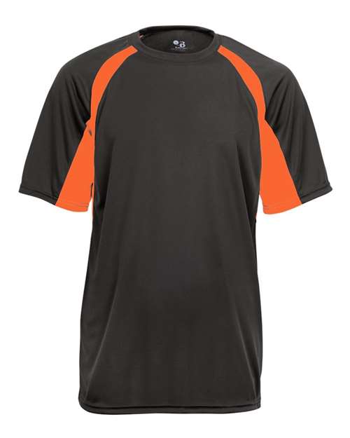 Men's B-Core Hook T-Shirt - Graphite/ Safety Orange Front