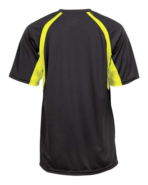 Men's B-Core Hook T-Shirt - Graphite/ Safety Yellow Back