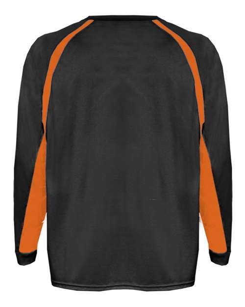Men's B-Core Hook Long Sleeve T-Shirt - Black/ Burnt Orange Back