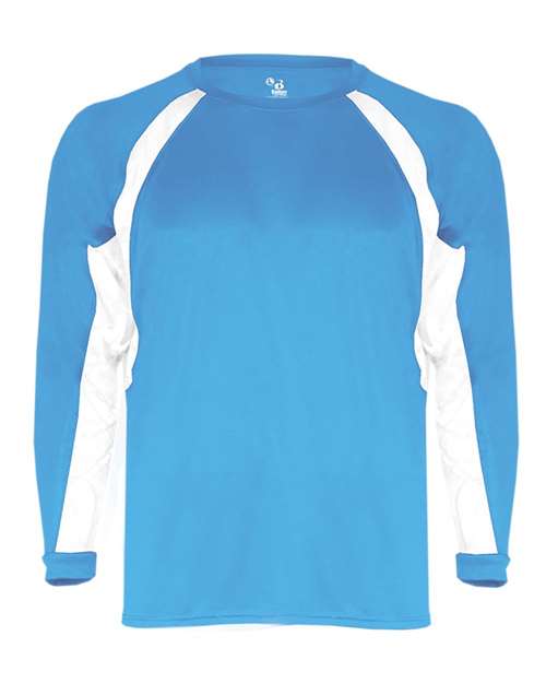 Men's B-Core Hook Long Sleeve T-Shirt - Columbia Blue/ White Front