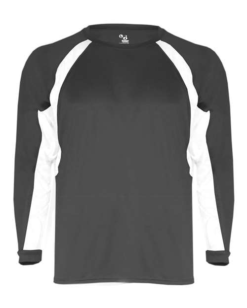 Men's B-Core Hook Long Sleeve T-Shirt - Graphite/ White Front