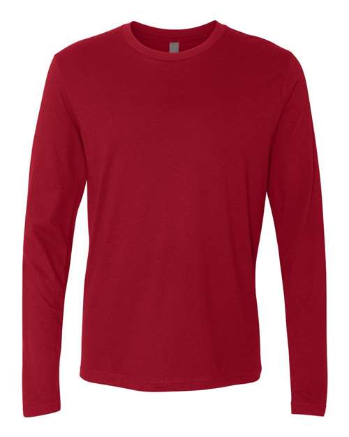 Unisex Cotton Long Sleeve T-Shirt - Cardinal Front