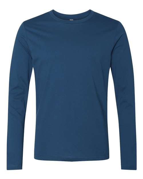Unisex Cotton Long Sleeve T-Shirt - Cool Blue Front