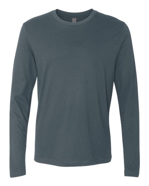 Unisex Cotton Long Sleeve T-Shirt - Indigo Front