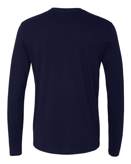 Unisex Cotton Long Sleeve T-Shirt - Midnight Navy Back