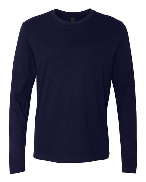Unisex Cotton Long Sleeve T-Shirt - Midnight Navy Front