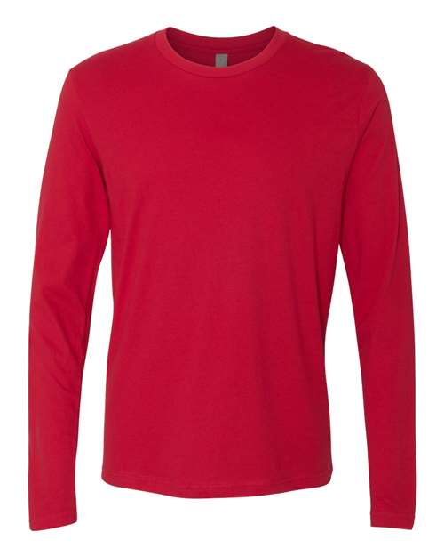 Unisex Cotton Long Sleeve T-Shirt - Red Front