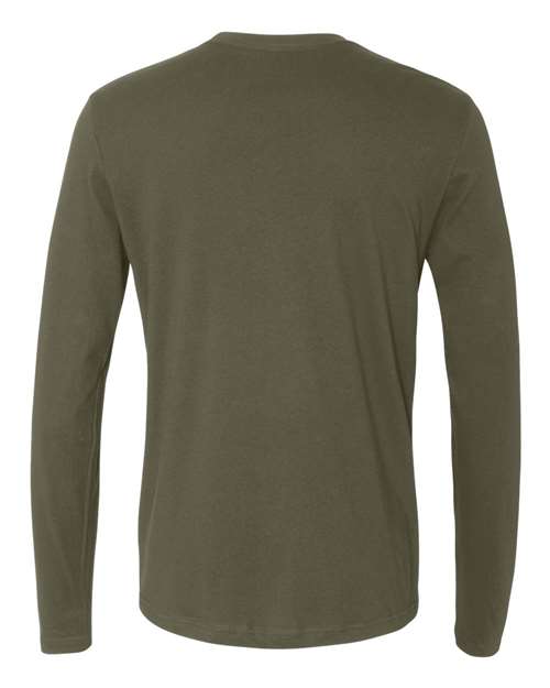 Unisex Cotton Long Sleeve T-Shirt - Military Green Back