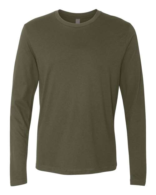 Unisex Cotton Long Sleeve T-Shirt - Military Green Front