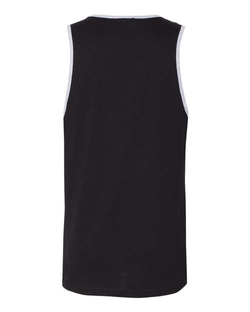 Men's Cotton Muscle Tank - Black/ Heather Grey Back