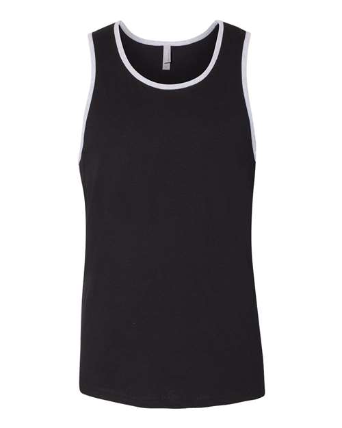 Men's Cotton Muscle Tank - Black/ Heather Grey Front