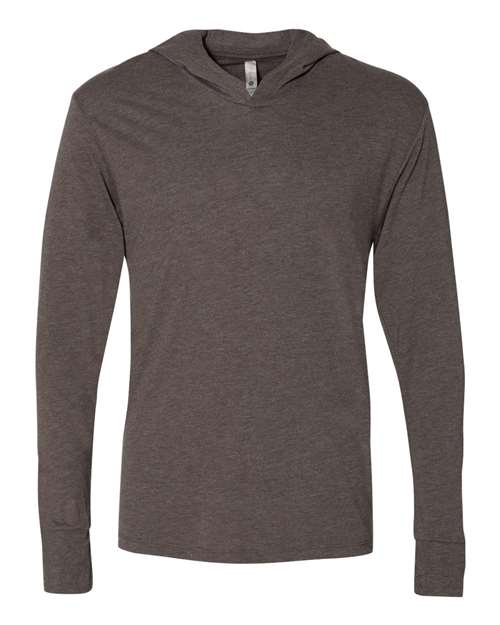 Unisex Triblend Hooded Long Sleeve Pullover T-Shirt - Macchiato Front
