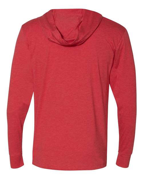 Unisex Triblend Hooded Long Sleeve Pullover T-Shirt - Vintage Red Back