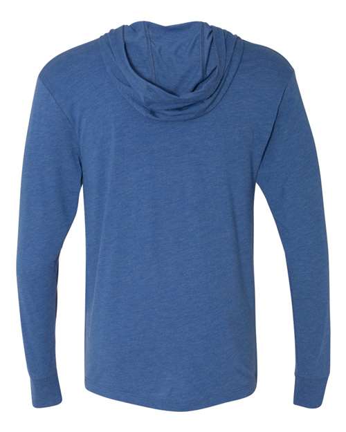 Unisex Triblend Hooded Long Sleeve Pullover T-Shirt - Vintage Royal Back