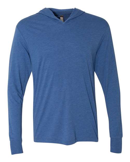 Unisex Triblend Hooded Long Sleeve Pullover T-Shirt - Vintage Royal Front