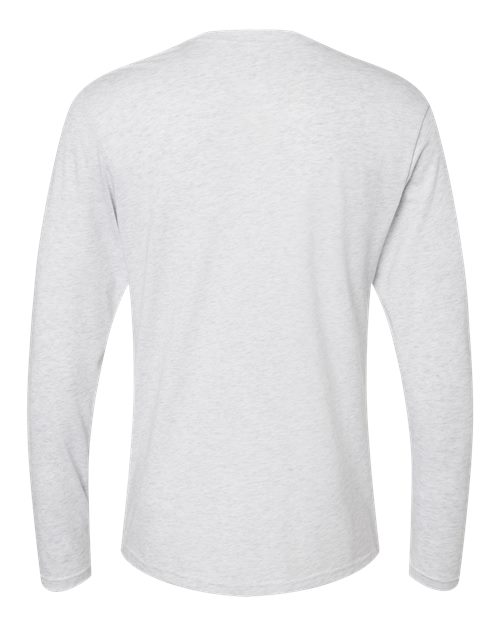Men's Triblend Long Sleeve T-Shirt - Heather White Back