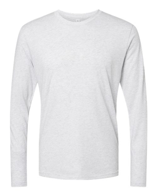 Men's Triblend Long Sleeve T-Shirt - Heather White Front