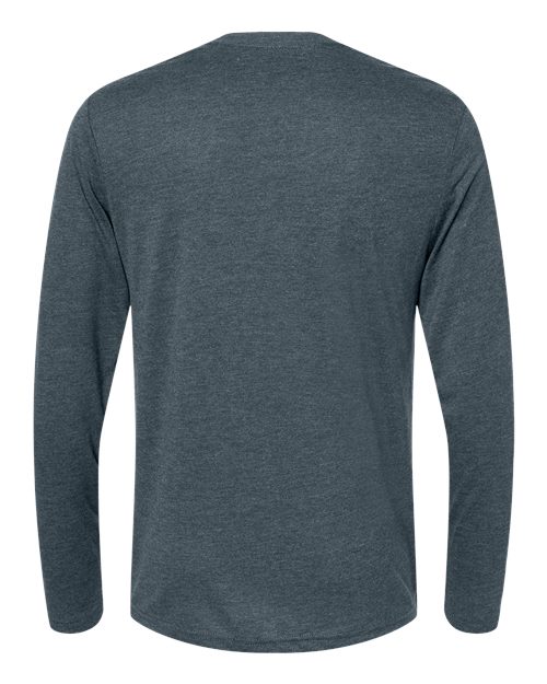 Men's Triblend Long Sleeve T-Shirt - Indigo Back