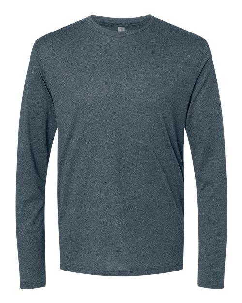 Men's Triblend Long Sleeve T-Shirt - Indigo Front