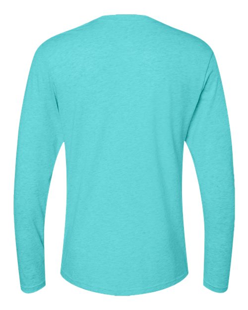 Men's Triblend Long Sleeve T-Shirt - Tahiti Blue Back