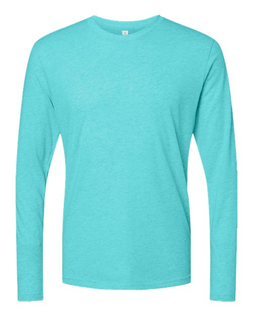 Men's Triblend Long Sleeve T-Shirt - Tahiti Blue Front