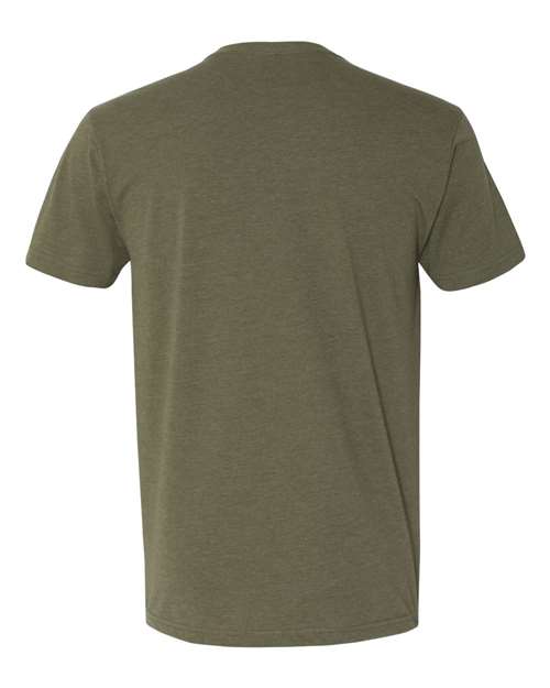 Men's CVC V-Neck T-Shirt - Military Green Back