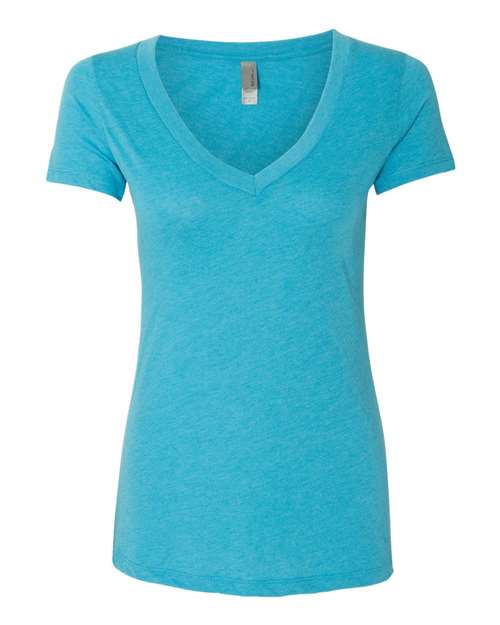 Women’s Triblend Deep V-Neck T-Shirt - Vintage Turquoise Front