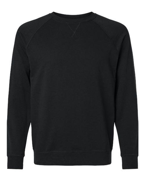 Unisex Laguna Raglan Crewneck Sweatshirt - Black Front