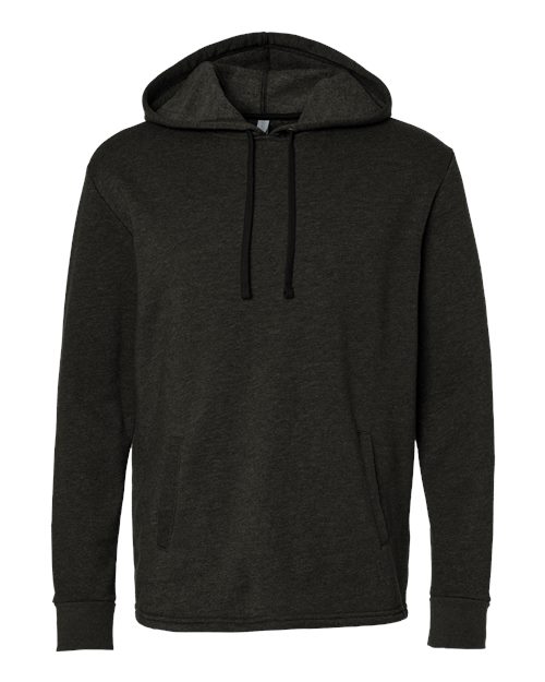 Unisex Malibu Welt Pocket Hoodie Sweatshirt - Heather Black Front