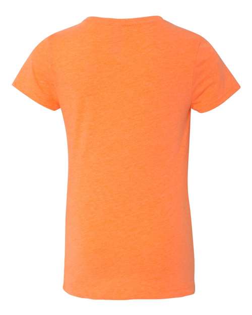 Girls’ CVC Princess T-Shirt - Neon Heather Orange Back