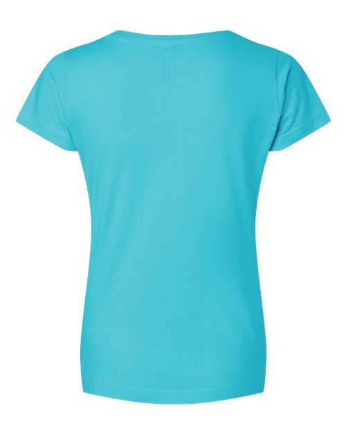 Women's Fine Jersey V-Neck Tee - Caribbean Back