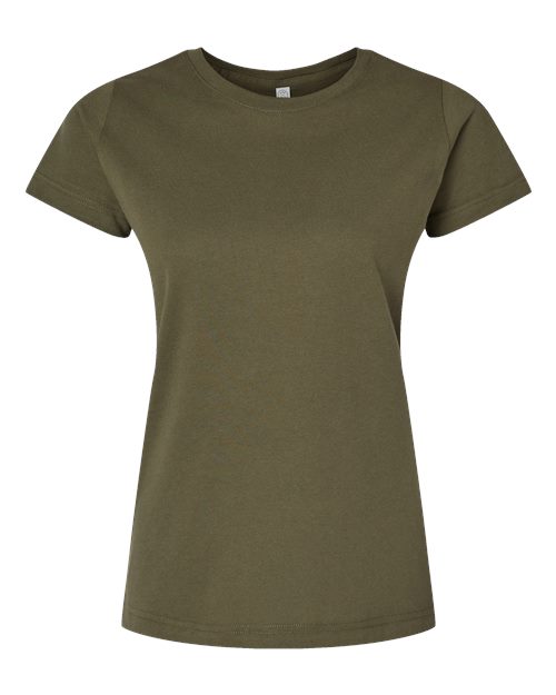 Women's Fine Jersey Tee - Military Green Front