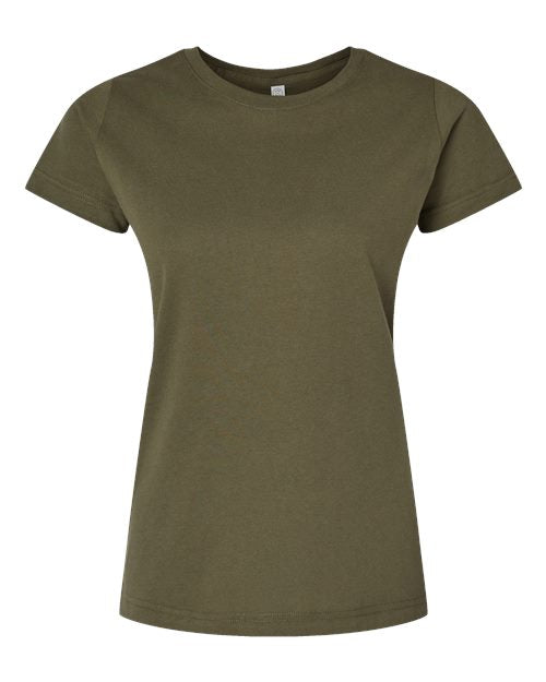 LAT Women's Fine Jersey Tee - Military Green Front