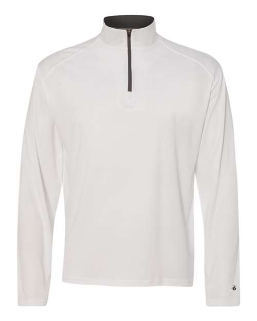Men's B-Core Quarter-Zip Pullover - White/ Graphite Front