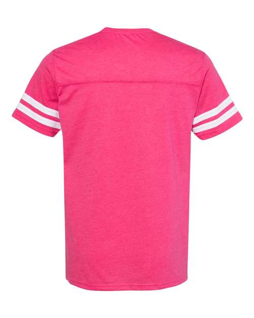 Men's Football Fine Jersey Tee - Vintage Hot Pink/ White Back