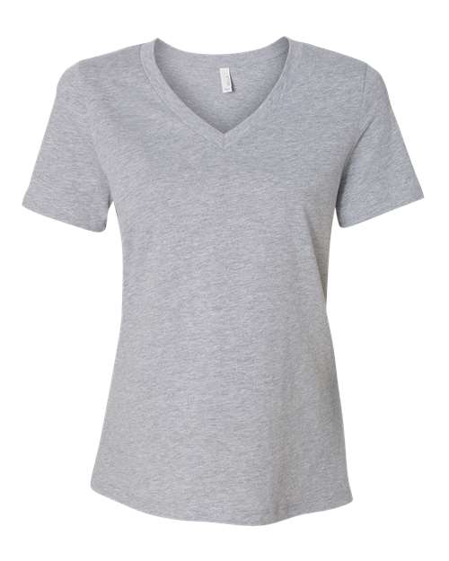 Women's Relaxed Heather CVC V-Neck Tee - Athletic Heather Front