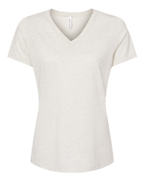 Women's Relaxed Triblend V-Neck Tee - Oatmeal Triblend Front