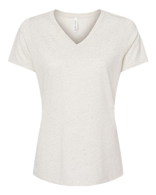 BELLA + CANVAS Women's Relaxed Triblend V-Neck Tee - Oatmeal Triblend Front