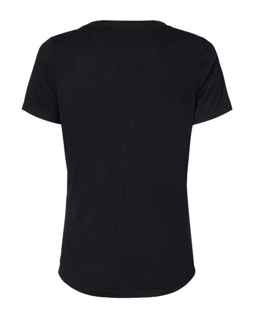 Women's Relaxed Triblend V-Neck Tee - Solid Black Triblend Back