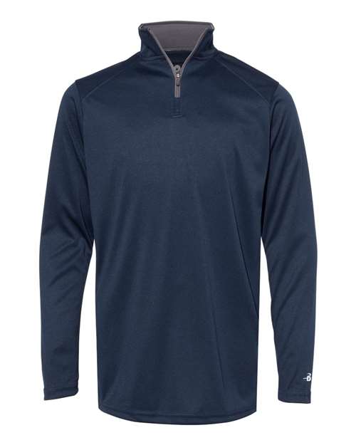 Youth B-Core Quarter-Zip Pullover - Navy/ Graphite Front