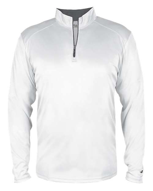 Youth B-Core Quarter-Zip Pullover - White/ Graphite Front