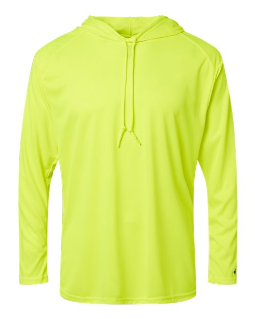 Unisex B-Core Hooded Long Sleeve T-Shirt - Safety Yellow Front
