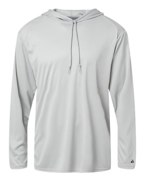 Unisex B-Core Hooded Long Sleeve T-Shirt - Silver Front