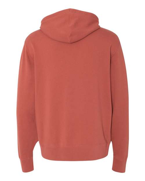 Unisex Lightweight Full-Zip Hooded Sweatshirt - Rust Back