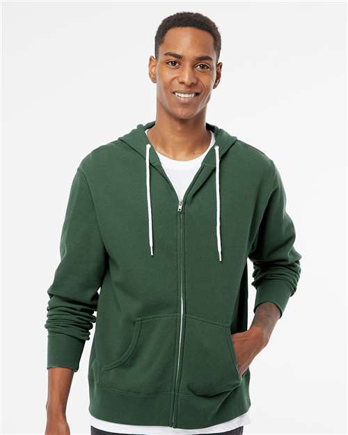 Independent Trading Co. Unisex Lightweight Full-Zip Hooded Sweatshirt - Model Front