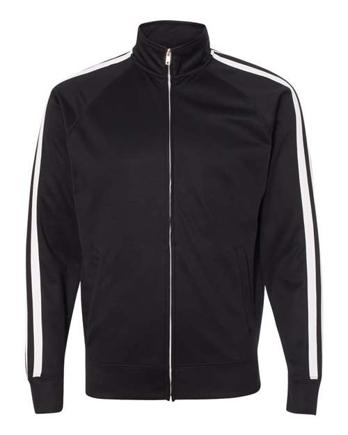 Men's Lightweight Poly-Tech Full-Zip Track Jacket - Black Front