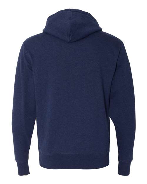 Unisex Sherpa-Lined Hooded Sweatshirt - Navy Heather Back