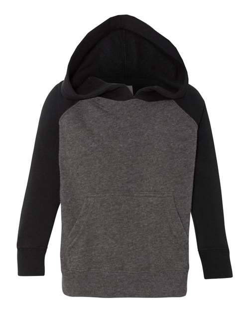 Toddler Special Blend Hooded Raglan Sweatshirt - Carbon/ Black Front