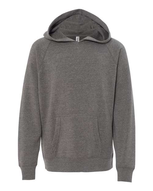 Youth Lightweight Special Blend Raglan Hooded Sweatshirt - Nickel Front