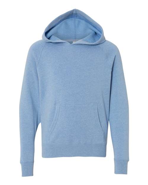 Youth Lightweight Special Blend Raglan Hooded Sweatshirt - Pacific Front